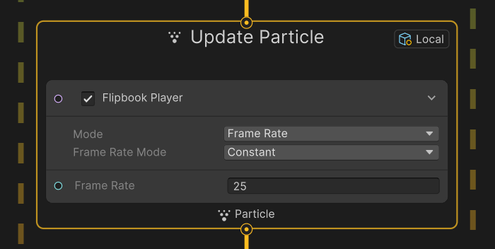 Update ParticleのFlipbook Player