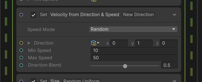 Initialize Contextで初速を設定する例
