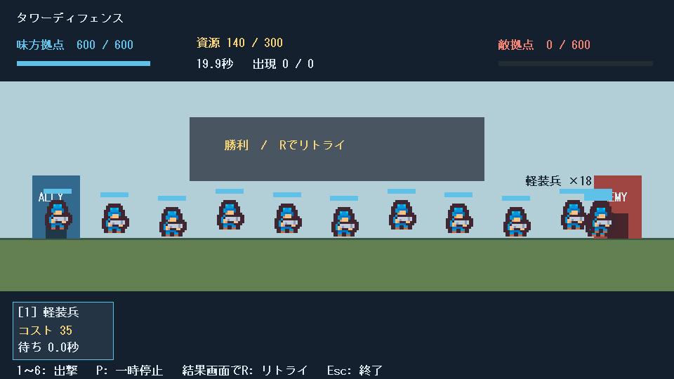 敵拠点を破壊して勝利した第28回の完成見本