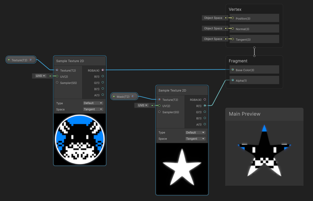 別画像を Alpha マスクとして使う Shader Graph の例